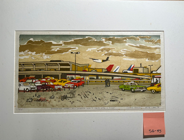 International Airport -- Neil's malemute gone to inquire after a flight. by Spence Guerin