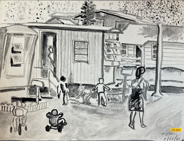 Kathy-O Trailer Park w/Children by Spence Guerin