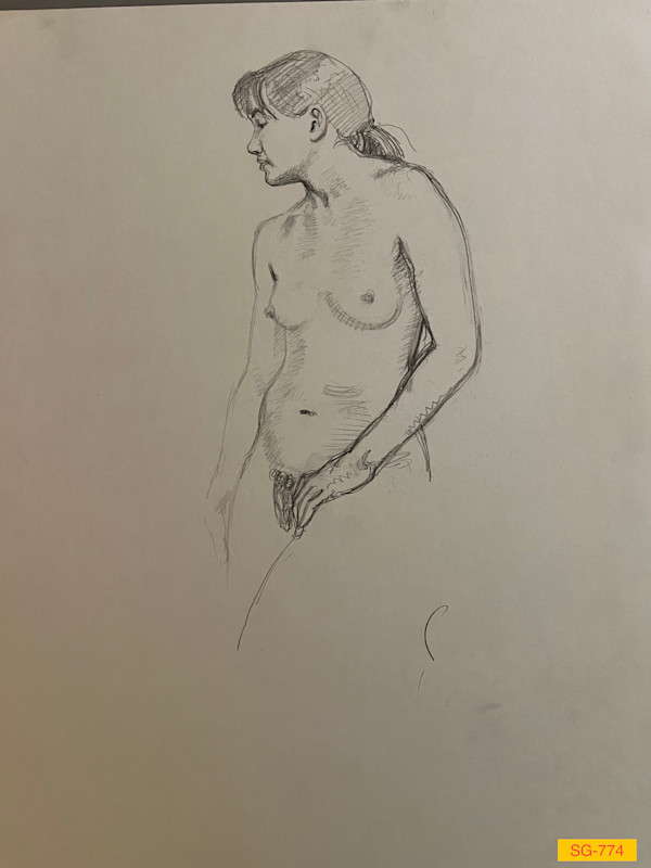Untitled (Figure Drawing, Female Nude, Standing) by Spence Guerin