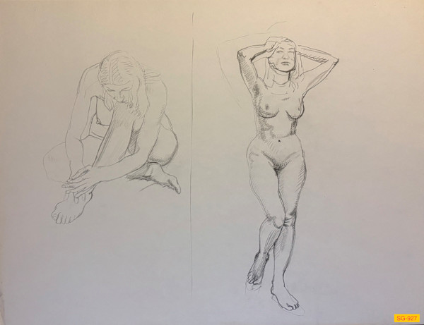 Untitled (female nude figure drawing) by Spence Guerin