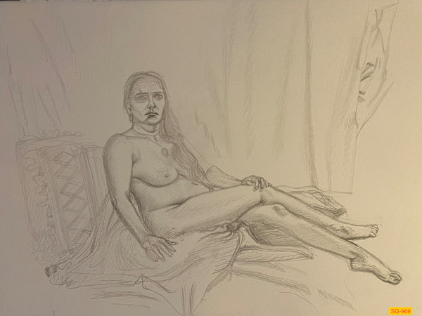 Untitled (Figure drawing of female nude) by Spence Guerin