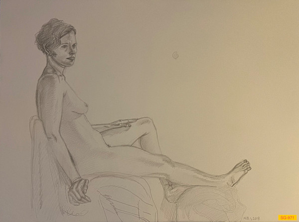 Untitled (Figure drawing female nude) by Spence Guerin