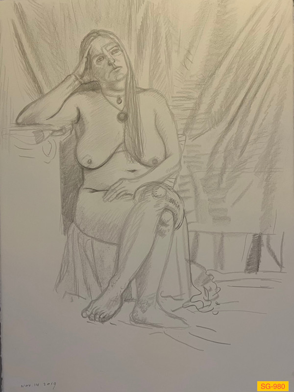 Untitled (Figure drawing female nude) by Spence Guerin