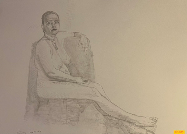 Untitled (female nude figure drawing) by Spence Guerin