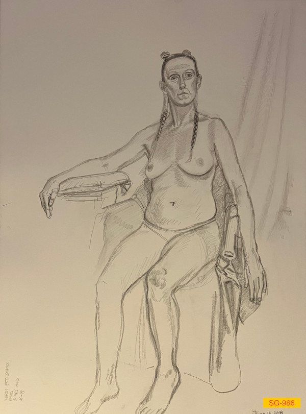 Untitled (female nude figure drawing) by Spence Guerin