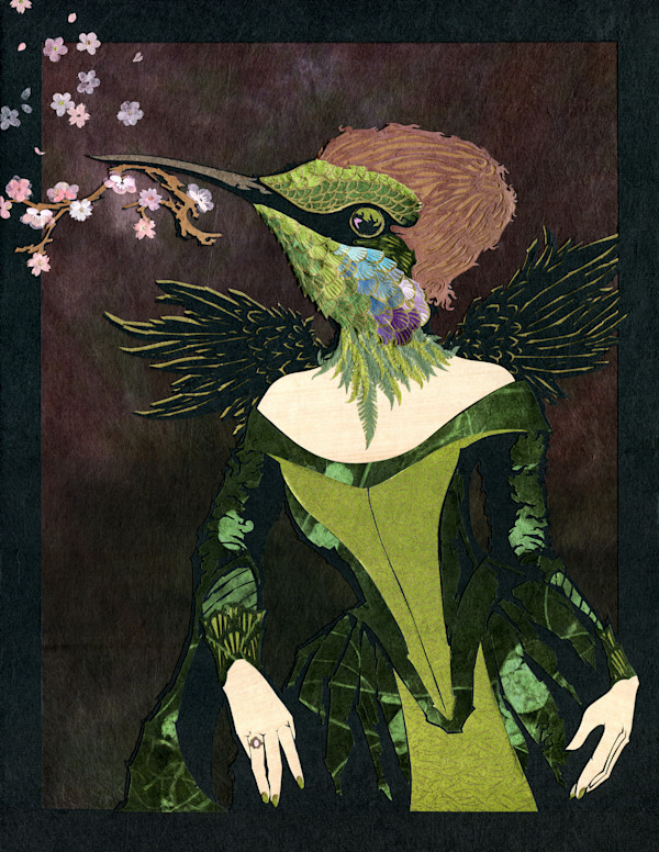 Portrait of Bird in Anticipation • Kachofugetsu diptych by Patrick Gannon