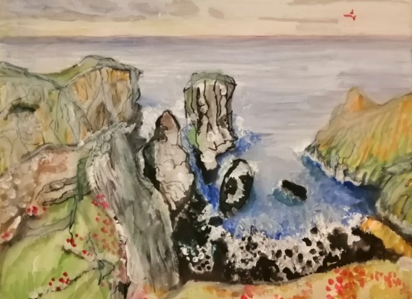St Abbs Sea Cliffs (Print) by Yvonne Cavens