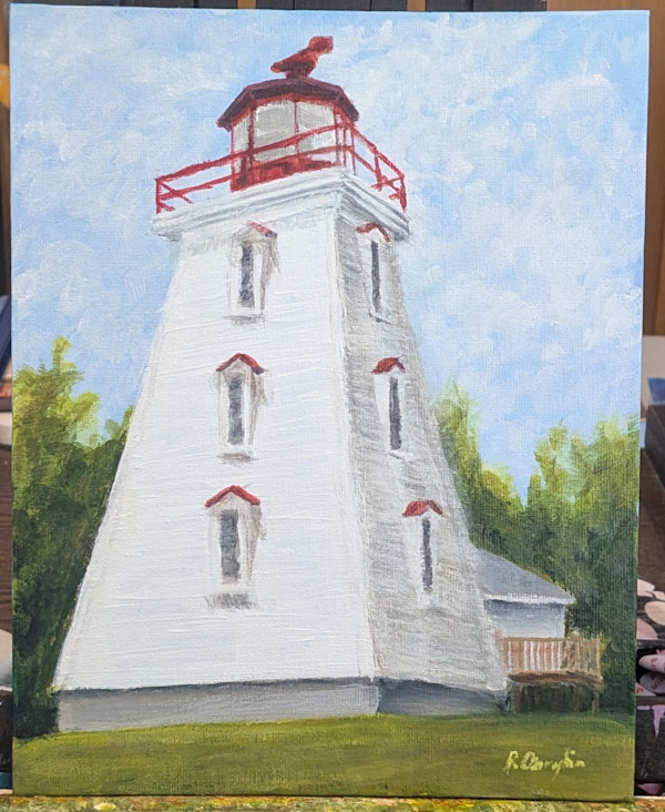 Cape Bear Lighthouse en plein air 2 by Rebeka Darylin