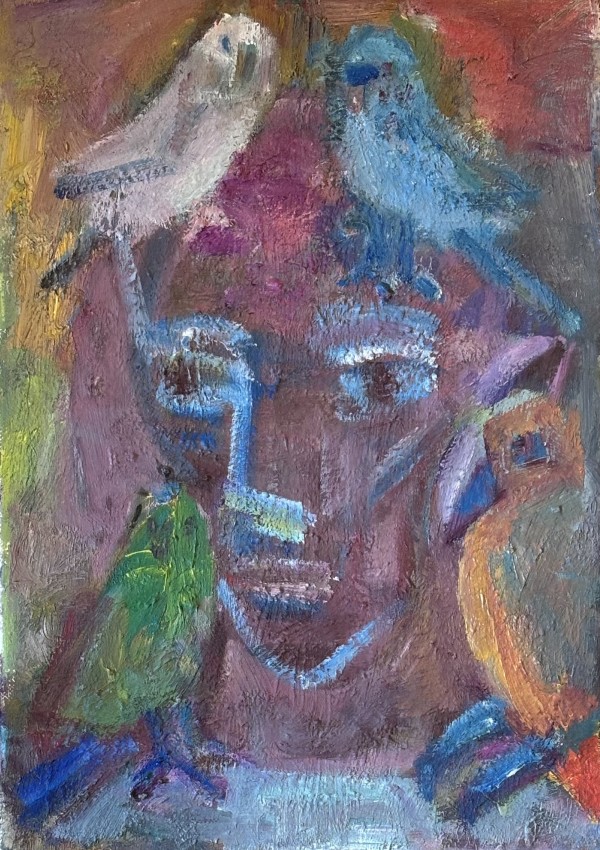 A Man with Birds by Vera Gutkina
