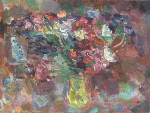 Flowers in a Green Vase by Vera Gutkina