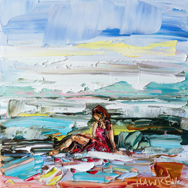 Girl At The Beach by angela Hawkey