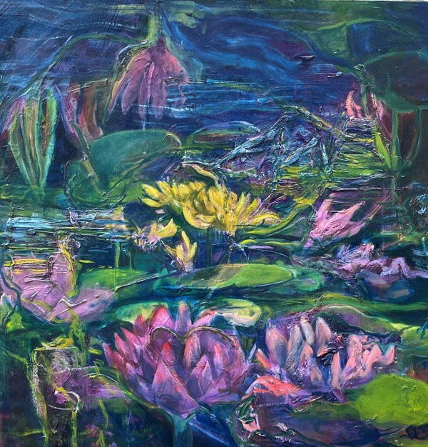Dawn on the Mystic Waterlily Pond by Gay P Cox
