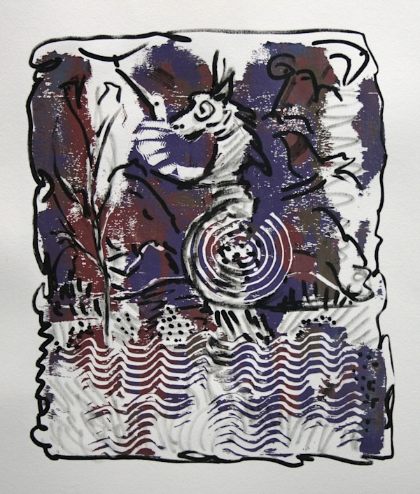 Monoprint Dragonseed by Judith Beale