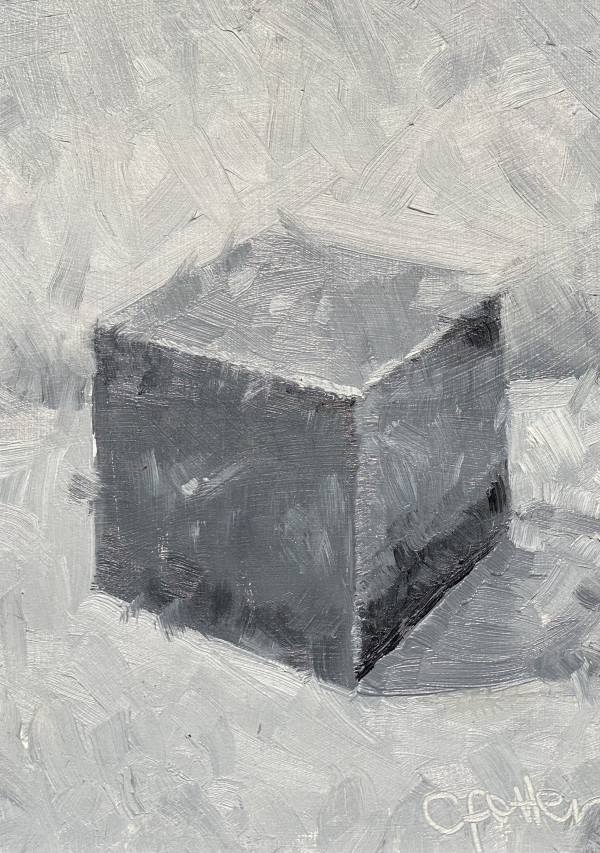 Cube Study/Greyscale by Cheryl Potter