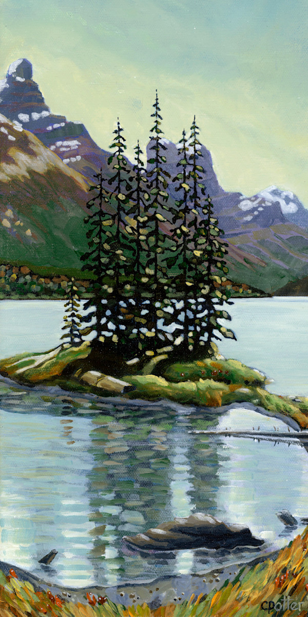 Spirit Island on Maligne Lake by Cheryl Potter