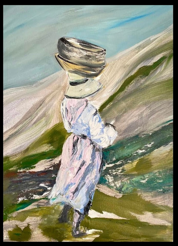 La Bajada Lienzo con pinceladas by Sherezade Morales Lanzarote Artist, Image 1.