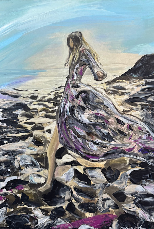 Famara Impression en Lienzo con pinceladas originales by Sherezade Morales Lanzarote Artist, Image 1.