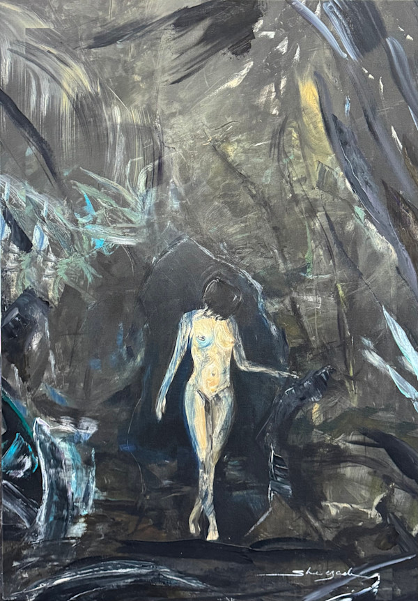 Cave Impression en Lienzo con pinceladas originales by Sherezade Morales Lanzarote Artist, Image 1.