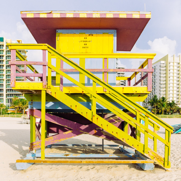Miami Lifeguard Stand - 15th Street - Front View by Peter Mendelson