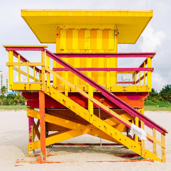 Miami Lifeguard Stand - 3rd Street - Front View by Peter Mendelson