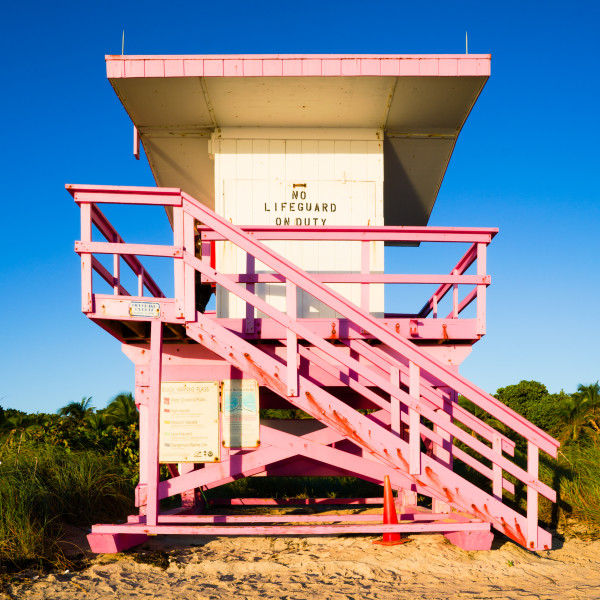 Miami Lifeguard Stand - 83rd Street - Front View by Peter Mendelson