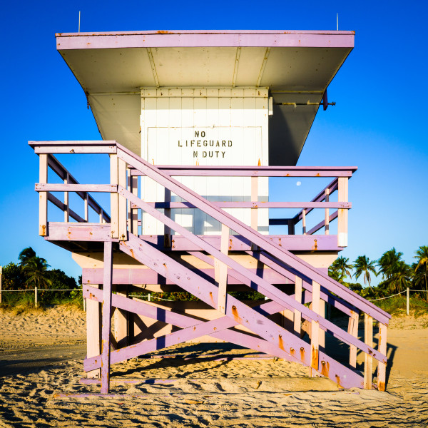 Miami Lifeguard Stand - 80th Street - Front View by Peter Mendelson