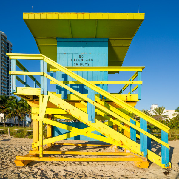 Miami Lifeguard Stand - Front View by Peter Mendelson