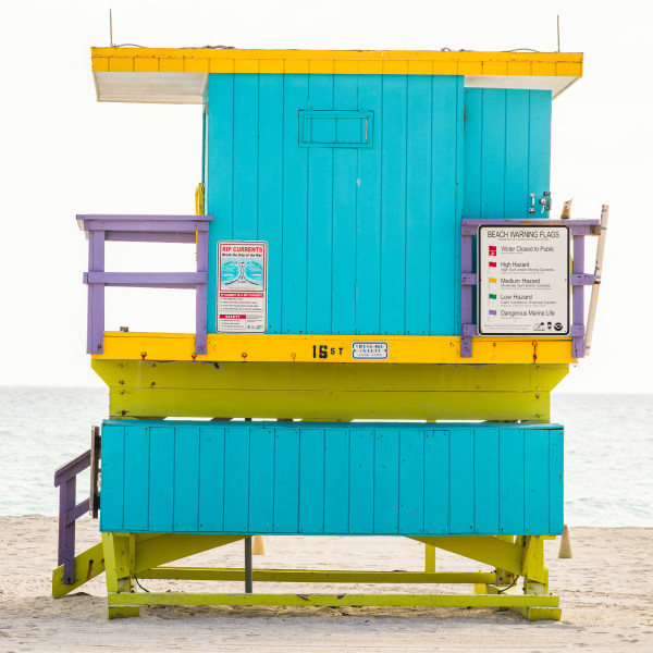 Miami Lifeguard Stand - 16th Street II - Rear View by Peter Mendelson