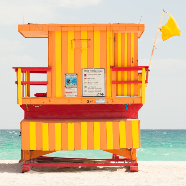Miami Lifeguard Stand - 3rd Street - Rear View by Peter Mendelson