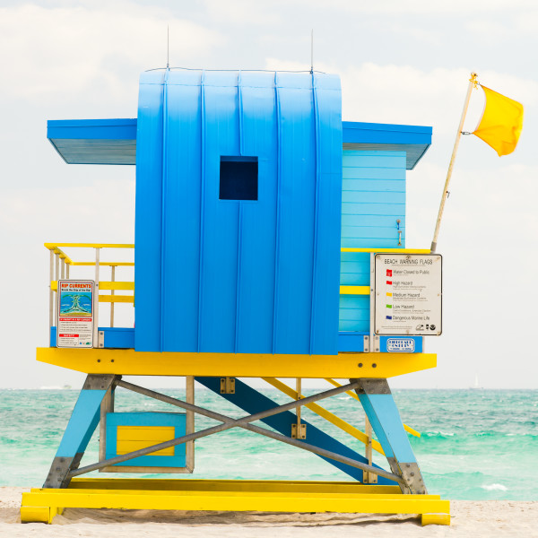 Miami Lifeguard Stand - South Pointe - Rear View by Peter Mendelson