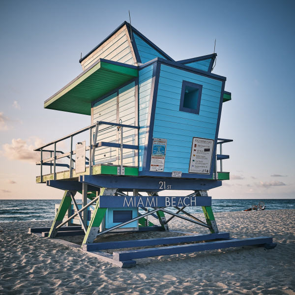 Miami Lifeguard Stand - 21st Street - Side View by Peter Mendelson