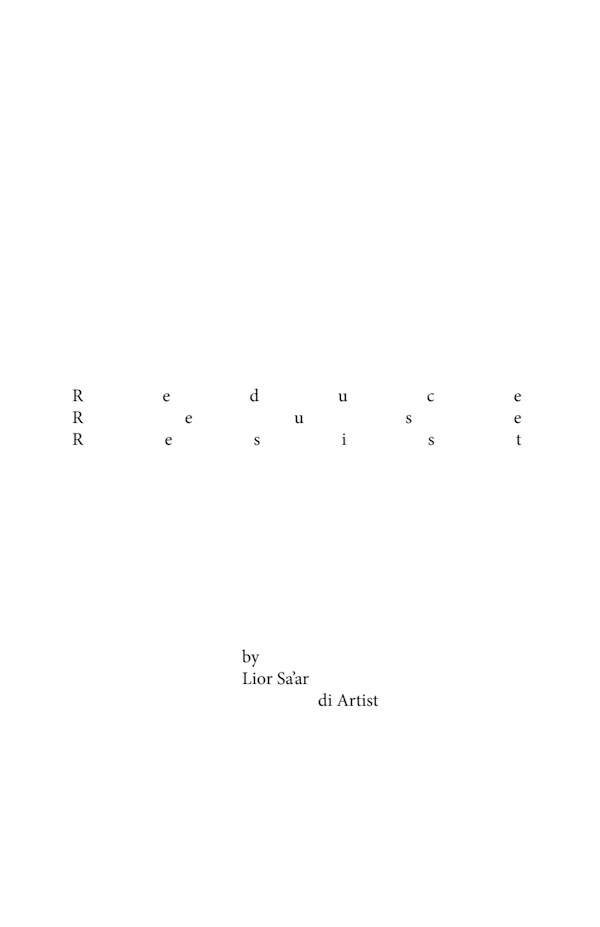 Reduce, Reuse, Resist Zine by Lior Sa'ar Ellis, Image 11.