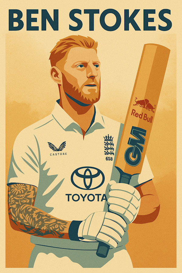 Ben Stoke digital illustration by michelle