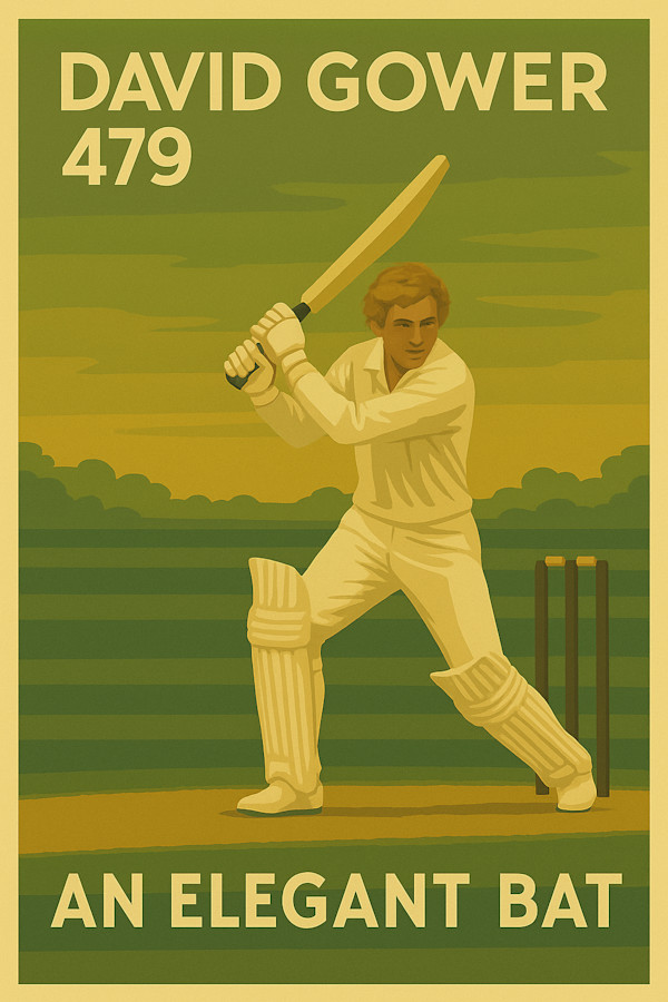 David Gower 479 An Elegant Bat digital illustration by michelle