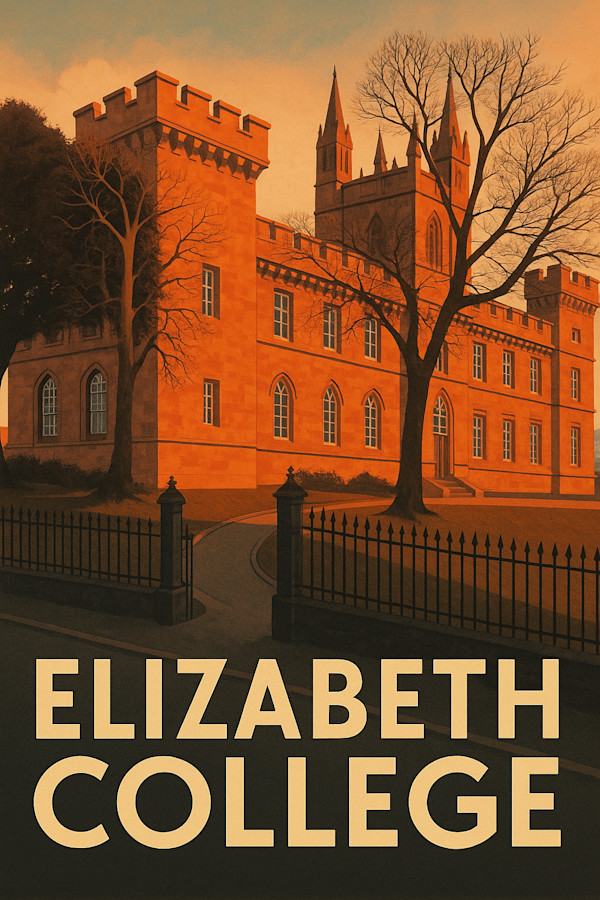 Elizabeth College Autumn Dusk digital illustration by michelle