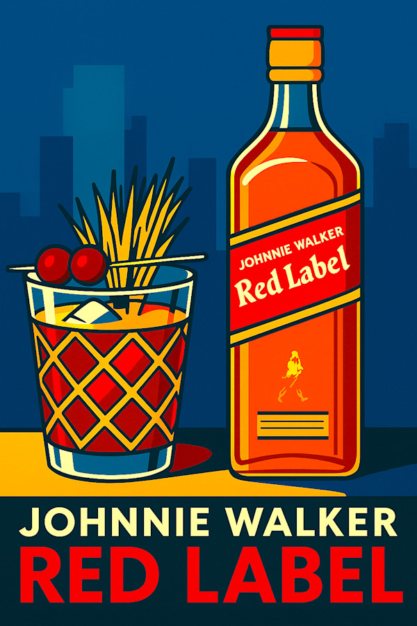 Johnnie Walker Red Label digital illustration by michelle