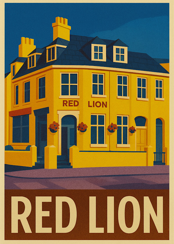 Red Lion digital illustration by michelle