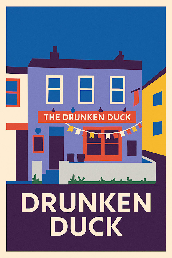The Drunken Duck digital illustration by michelle