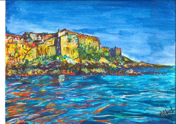 Castle Cornet in Read and Blue by michelle