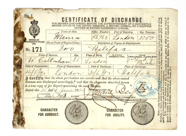 C.S. Minia Discharge Certificate