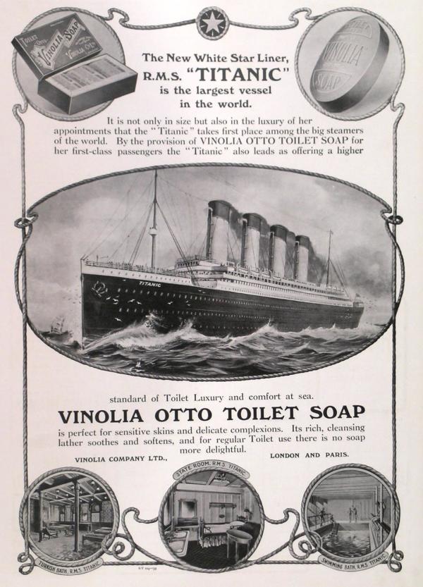 Vinolia Otto Toilet Soap Advertisement (Titanic)