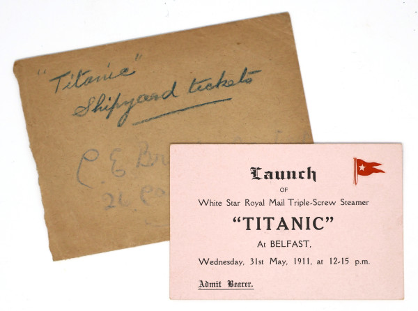 Titanic Launch Ticket & Envelope