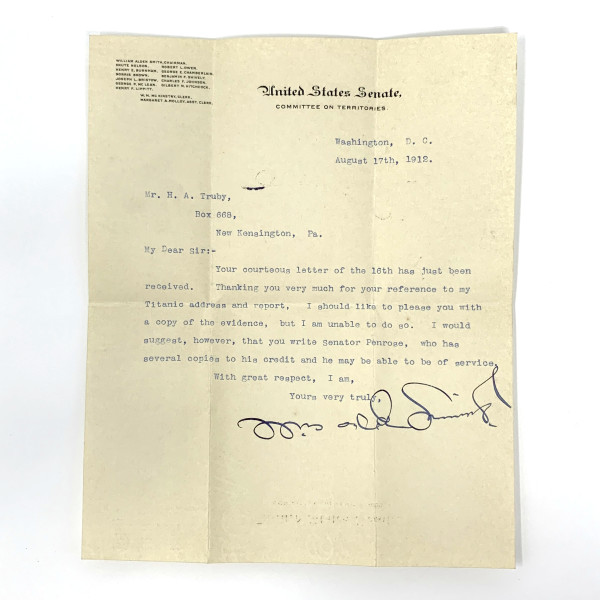 Senator Smith Letter & Envelope