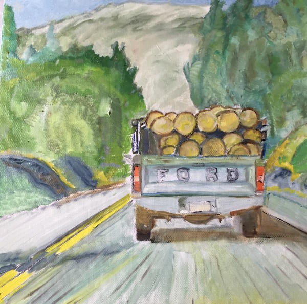 Wood Truck on the 5 by Sue Warhaftig