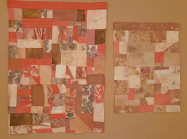 Cochineal & Rose Leaf Bojagi Inspired Hanging by Paige St-Pierre