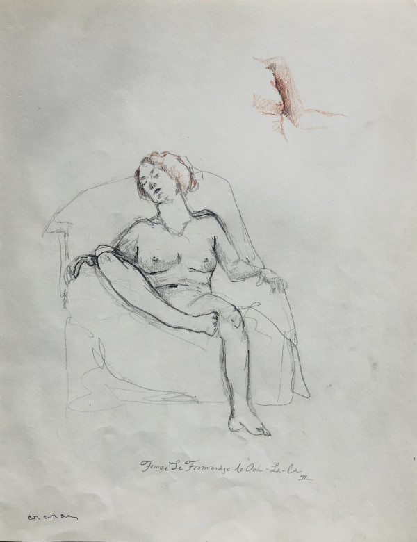 Sitting Nude model by CORCORAN