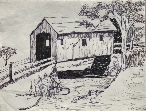 Covered Bridge drawing by CORCORAN