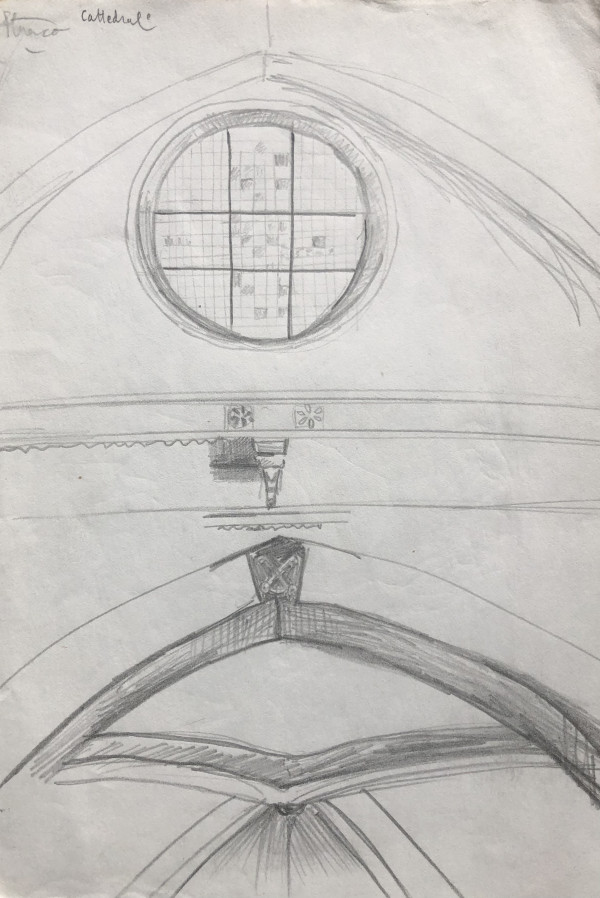 Cathedral interior sketch by CORCORAN