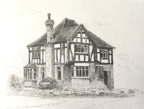 Tudor Style  House A4 in Pencil commission example by Debbie  Farquharson