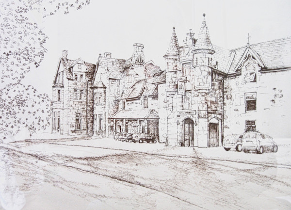 Invercauld Hotel, Scotland,  commission example by Debbie  Farquharson